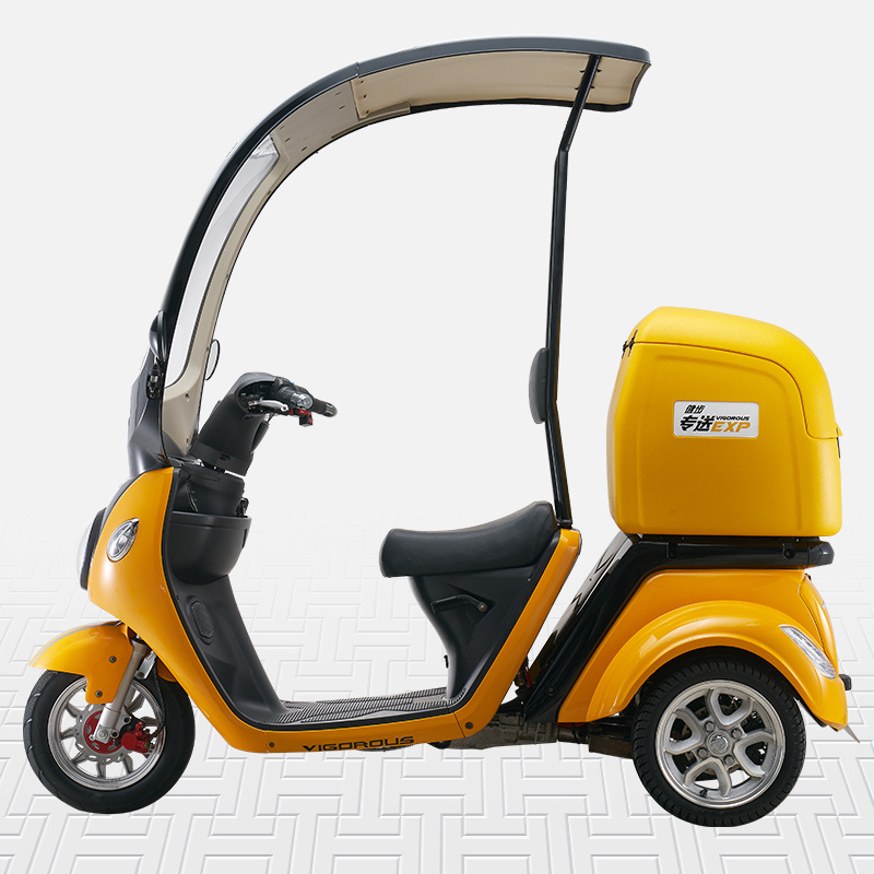 A30 2000 Watt Electric Fat Scooter Tricycle Motorcycle with Roof for Food Delivery Use