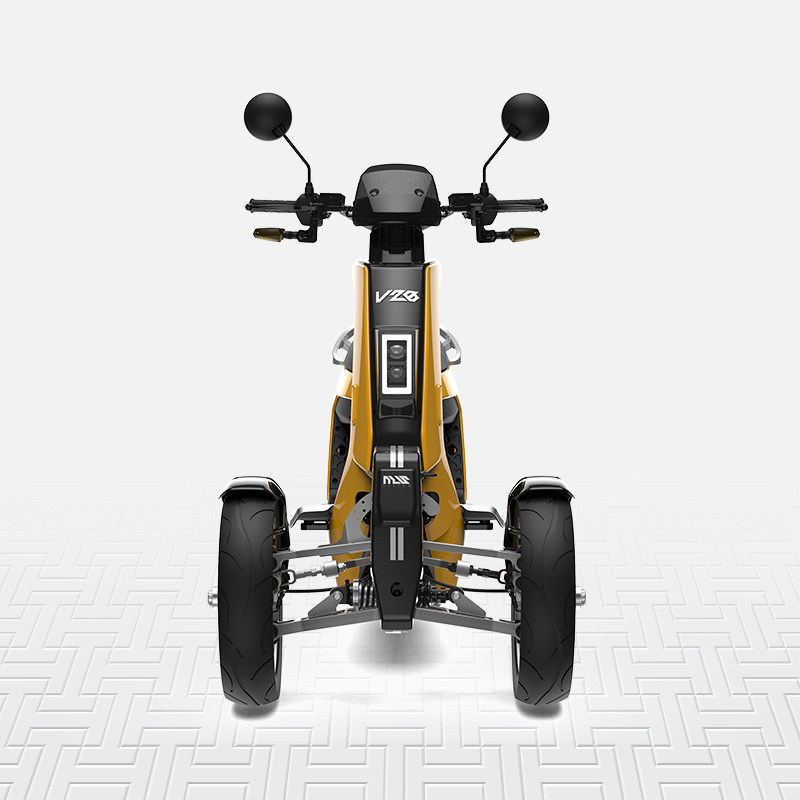 V28 Yellow Color Customized Electric Trike Tricycle with Three Wheel Passenger Adult Tricycle