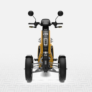 V28 Yellow Color Customized Electric Trike Tricycle with Three Wheel Passenger Adult Tricycle