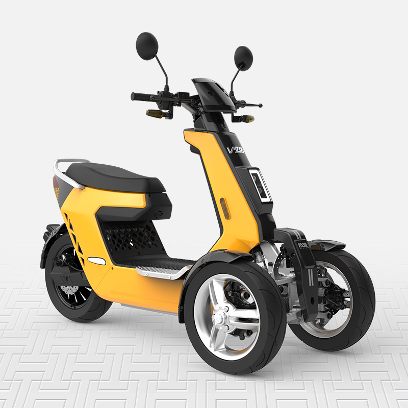 V28 Yellow Color Customized Electric Trike Tricycle with Three Wheel Passenger Adult Tricycle