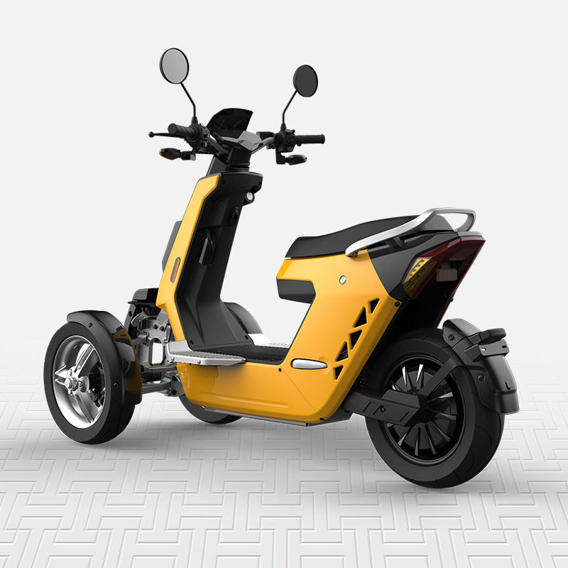 V28 Yellow Color Customized Electric Trike Tricycle with Three Wheel Passenger Adult Tricycle