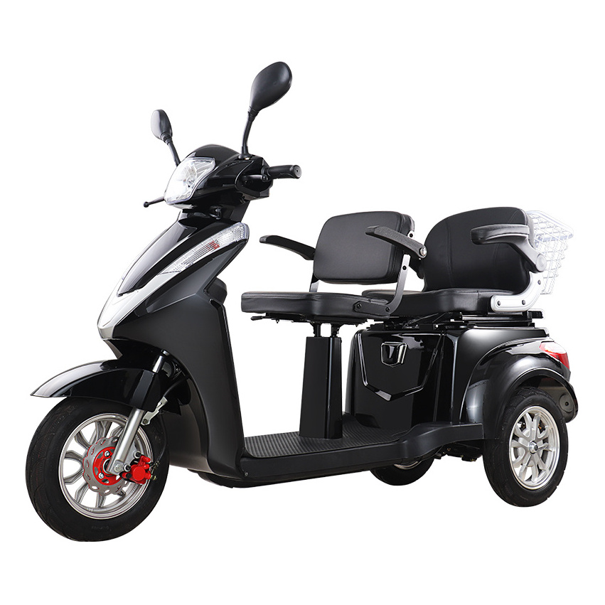 VISTA-L2 Vintage Electric Three Wheeler Scooter Passenger Tricycle Scooter with Back Seat for Adults