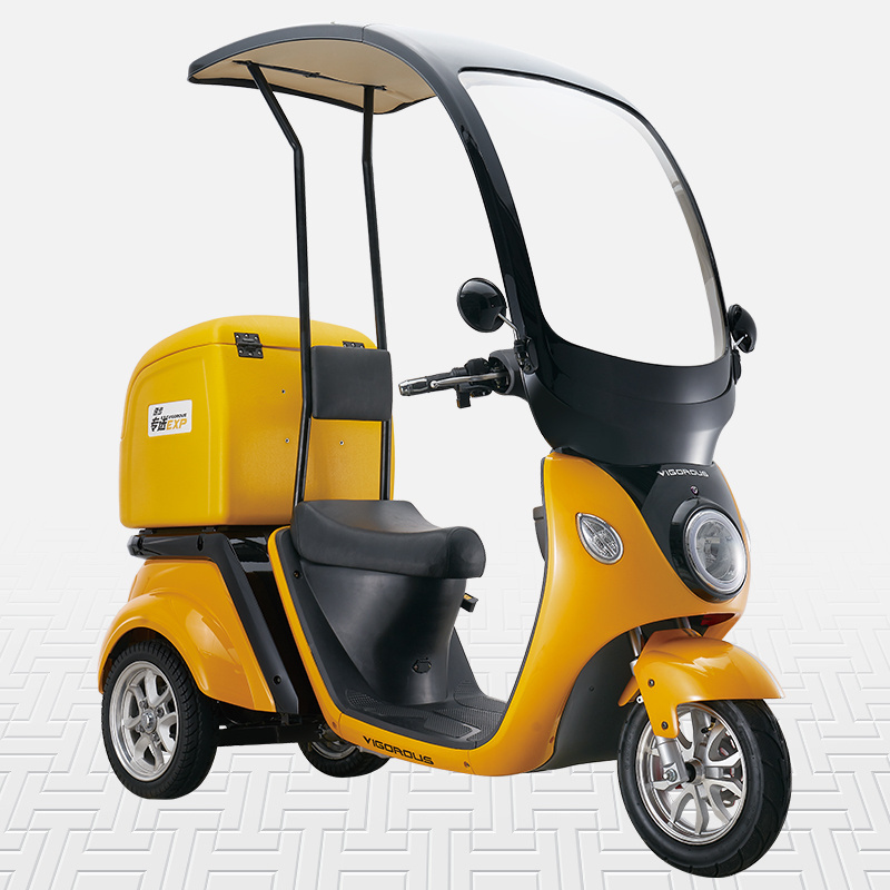 A30 2000 Watt Electric Fat Scooter Tricycle Motorcycle with Roof for Food Delivery Use