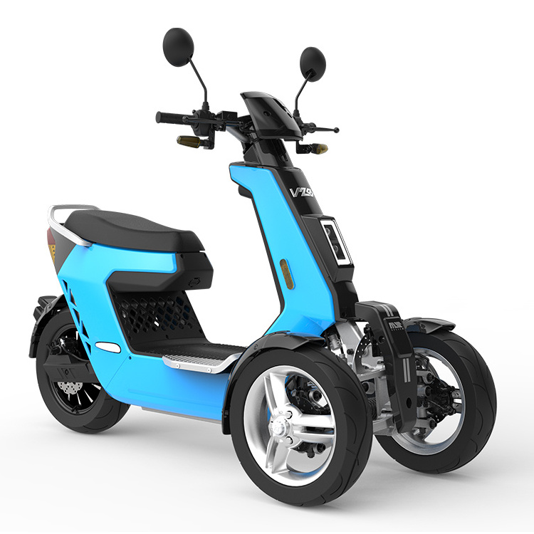 V28 72V Electric Bike Tricycle Motorcycle Automatic with 2 Front Tires for Two People