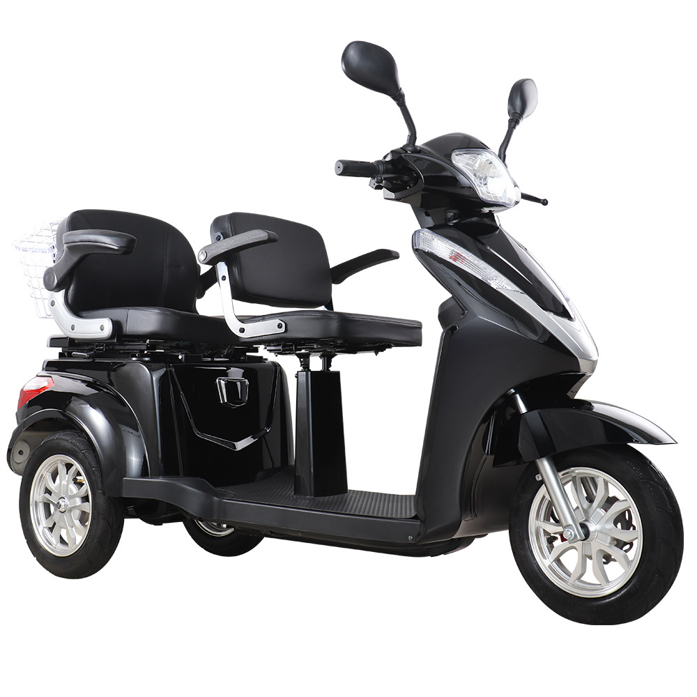 VISTA-L2 Vintage Electric Three Wheeler Scooter Passenger Tricycle Scooter with Back Seat for Adults