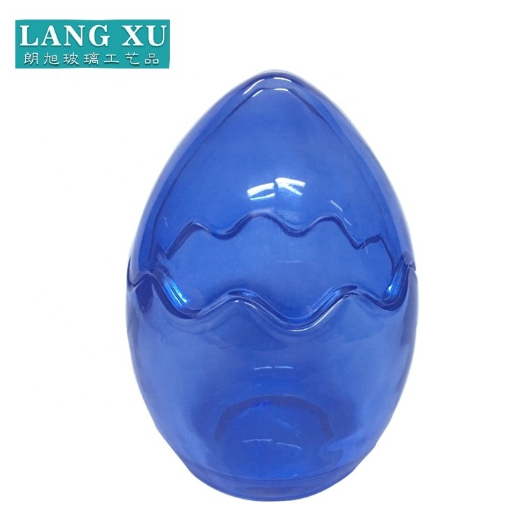 LANGXU Wholesale high quality empty egg shape glass candles jars