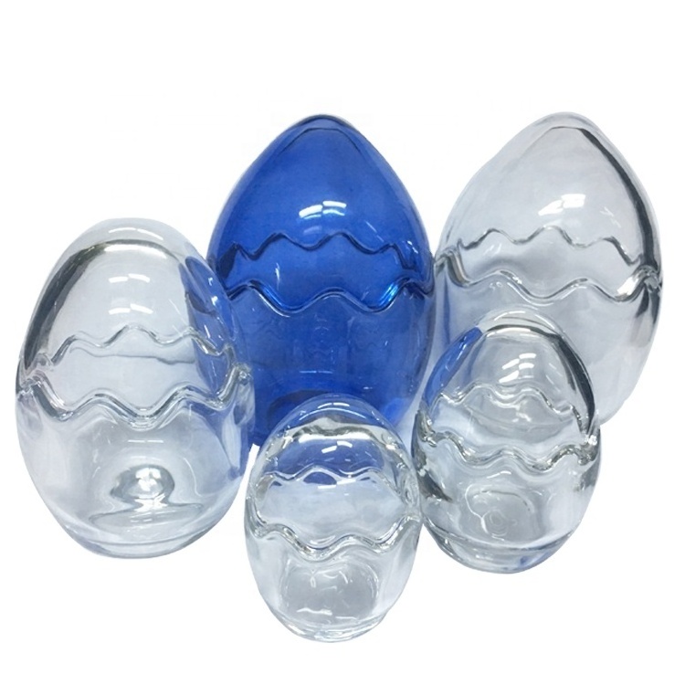 LANGXU Wholesale high quality empty egg shape glass candles jars