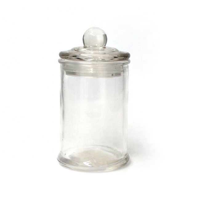 LANGXU apothecary jars Glass storage jar airtight canister glass candy jar with mushroom Clear lid for food candy