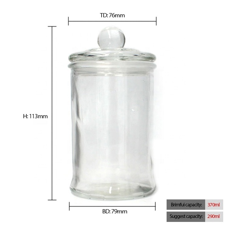 LANGXU apothecary jars Glass storage jar airtight canister glass candy jar with mushroom Clear lid for food candy