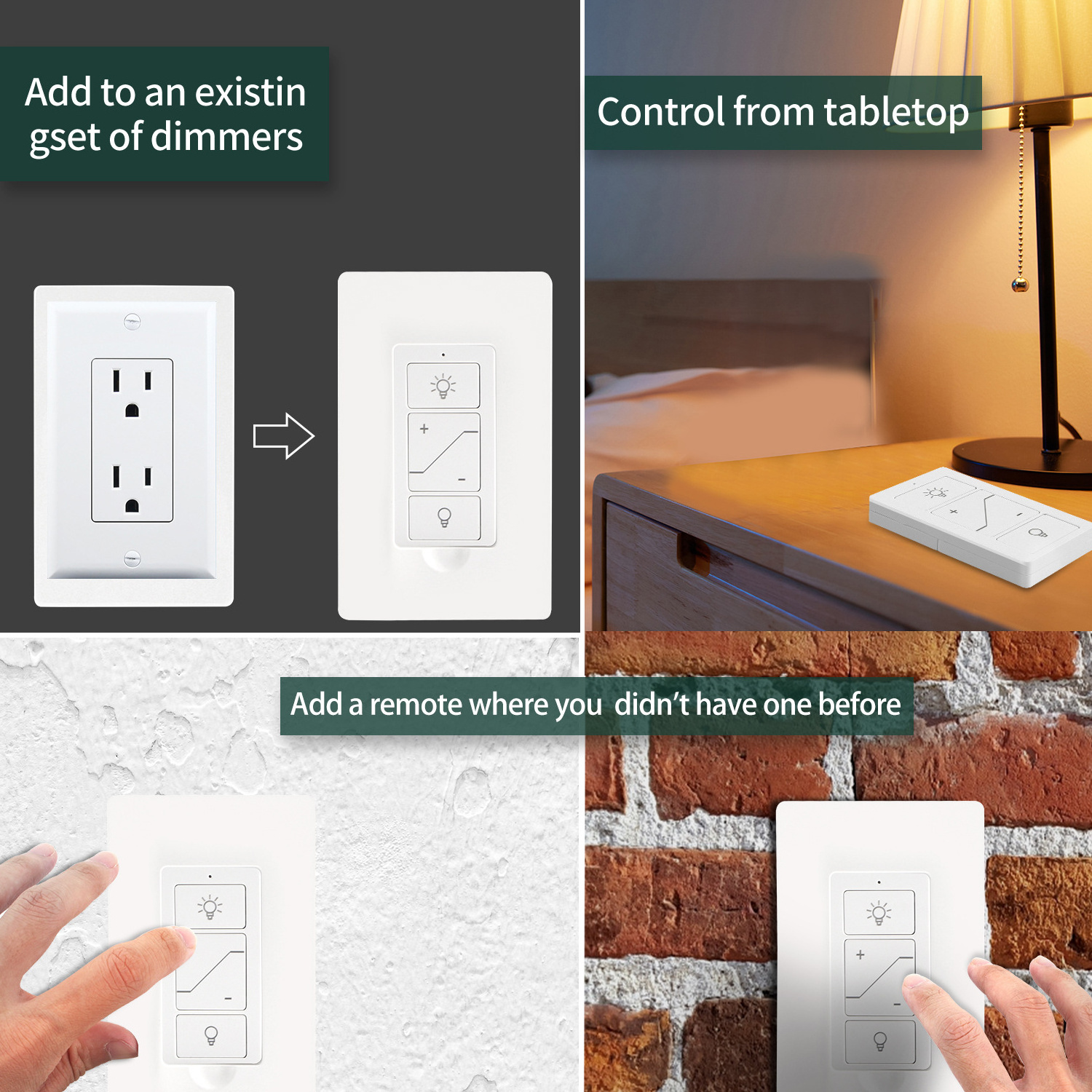 US Wireless Alexa Voice/Remote Control Bluetooth Smart Lighting Dimmer Switch for Wall and Ceiling Lights