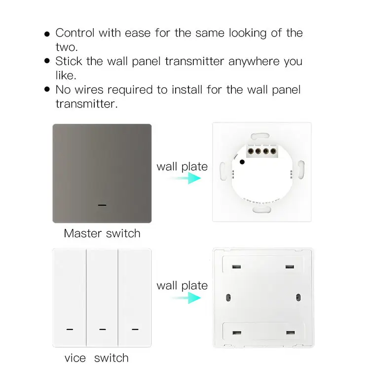 Tuya Smart Life App Push Button Switch Smart 1/2/3 Gang WiFi/Zigbee Light Switch Wireless Remote/Voice Control Work