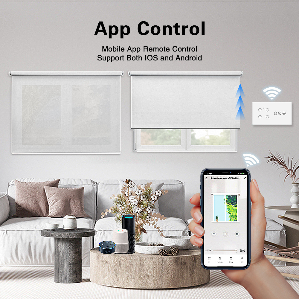 Tuya Smart Home System Touch Wall Electric Curtain and 1/2/3/4 Gang Light Switch and WiFi Alexa&Google Home Control