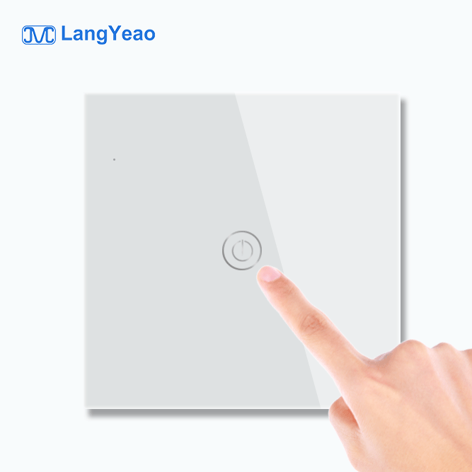 Langyeao Tuya Smart Switch App Control Glass Panel Touch Wall Smart Switch 1/2/3/4 Gang EU UK Standard  ethernet smart switch