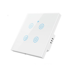 UK EU Smart Tuya WiFi Wall Touch Switch 1/2/3/4 Gang Glass Panel Light Switch Interruptor Inteligente for Smart Home