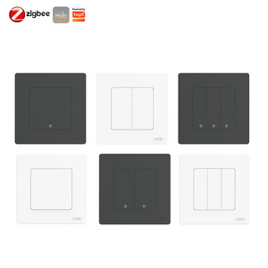 Star Ring Series Tuya Smart ZigBee3.0 Push Button Switch Embedded Light Touch No Neutral Universal Scene Switch