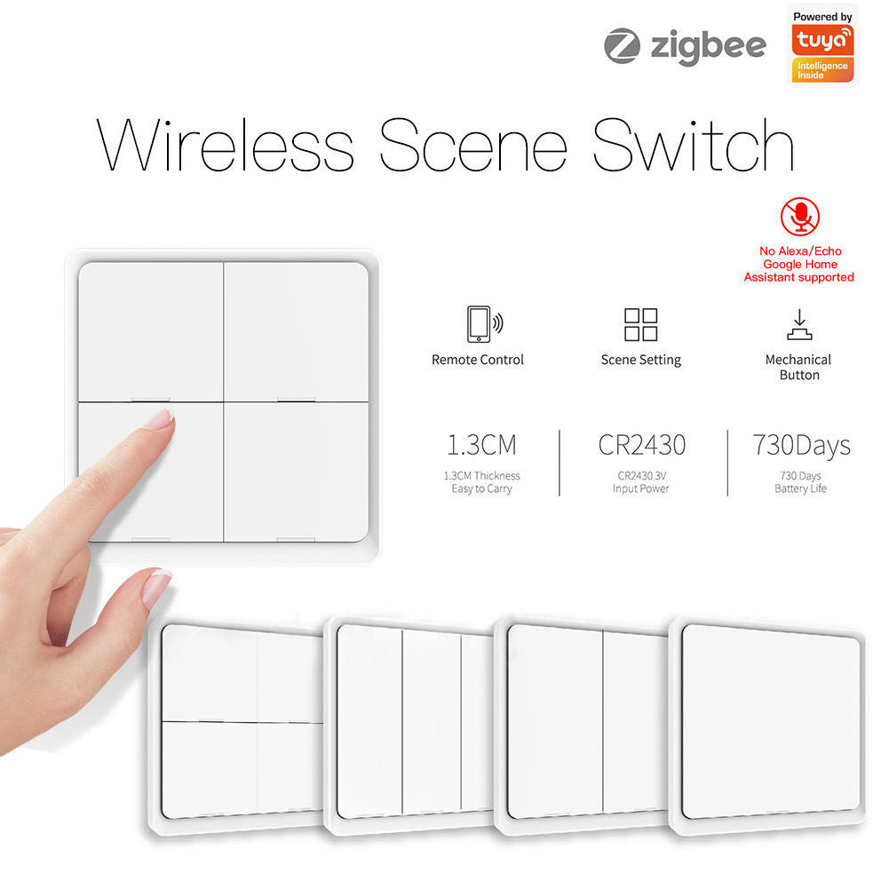 2023 new design Zigbee Tuya wireless Smart scene switch panel remote control sticker