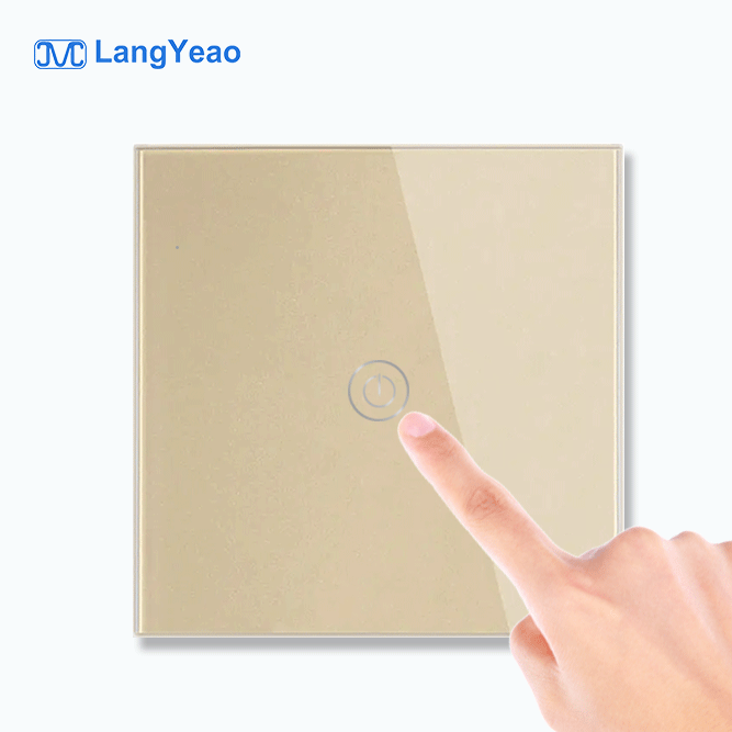 Langyeao Tuya Smart Switch App Control Glass Panel Touch Wall Smart Switch 1/2/3/4 Gang EU UK Standard  ethernet smart switch