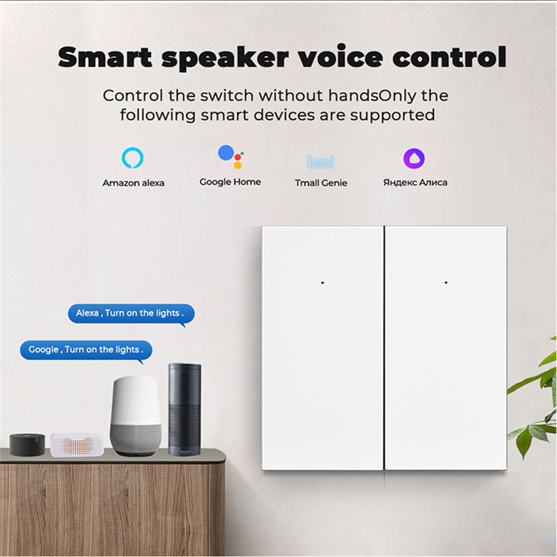 Works with Alexa Google Home Voice Remote Control Tuya Smart Life Remote Control Switch Wall Ectric Switch WiFi Light Switch