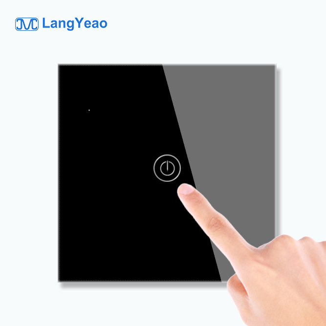 Langyeao Tuya Smart Switch App Control Glass Panel Touch Wall Smart Switch 1/2/3/4 Gang EU UK Standard  ethernet smart switch