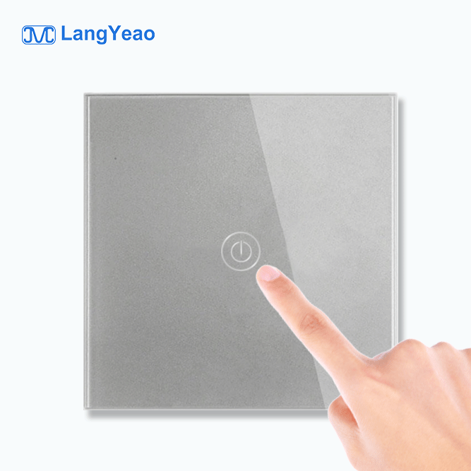 Langyeao Tuya Smart Switch App Control Glass Panel Touch Wall Smart Switch 1/2/3/4 Gang EU UK Standard  ethernet smart switch