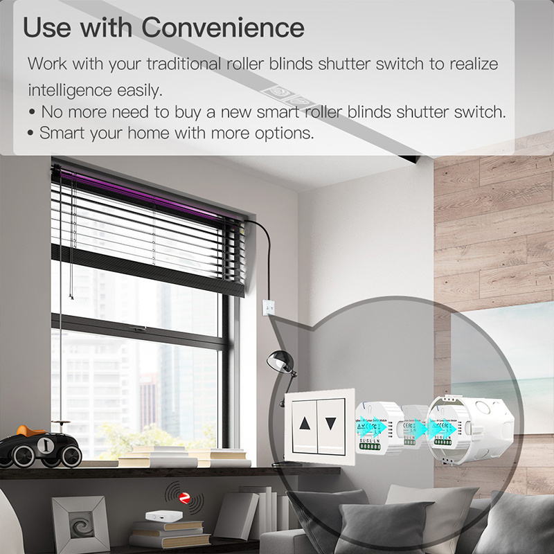 Zigbee+RF Smart Curtain Switch Supports Voice Control Works with Alexa Google Home Smart Home Automation Modular Circuit Breaker