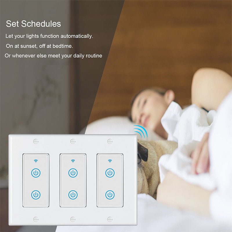 US AU Glass 1/2/3/4 Gang Panel Light Switch Black/White Smart Home Smart WiFi Wall Touch Switch