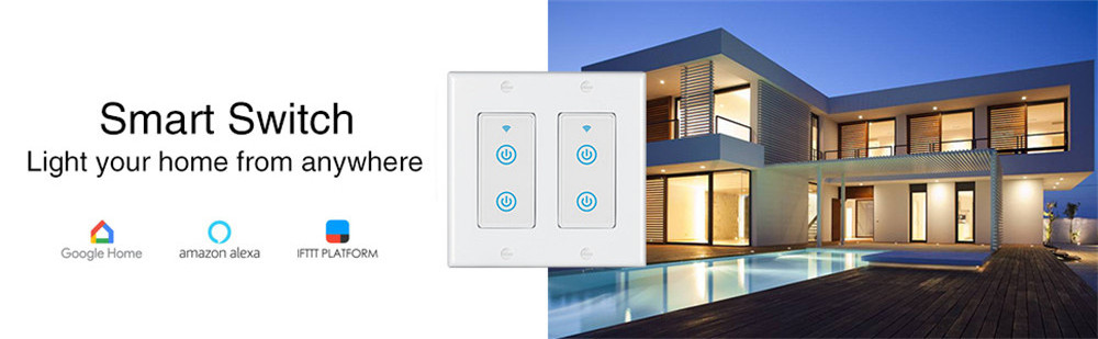 US AU Glass 1/2/3/4 Gang Panel Light Switch Black/White Smart Home Smart WiFi Wall Touch Switch