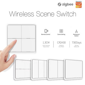 2023 new design Zigbee Tuya wireless Smart scene switch panel remote control sticker