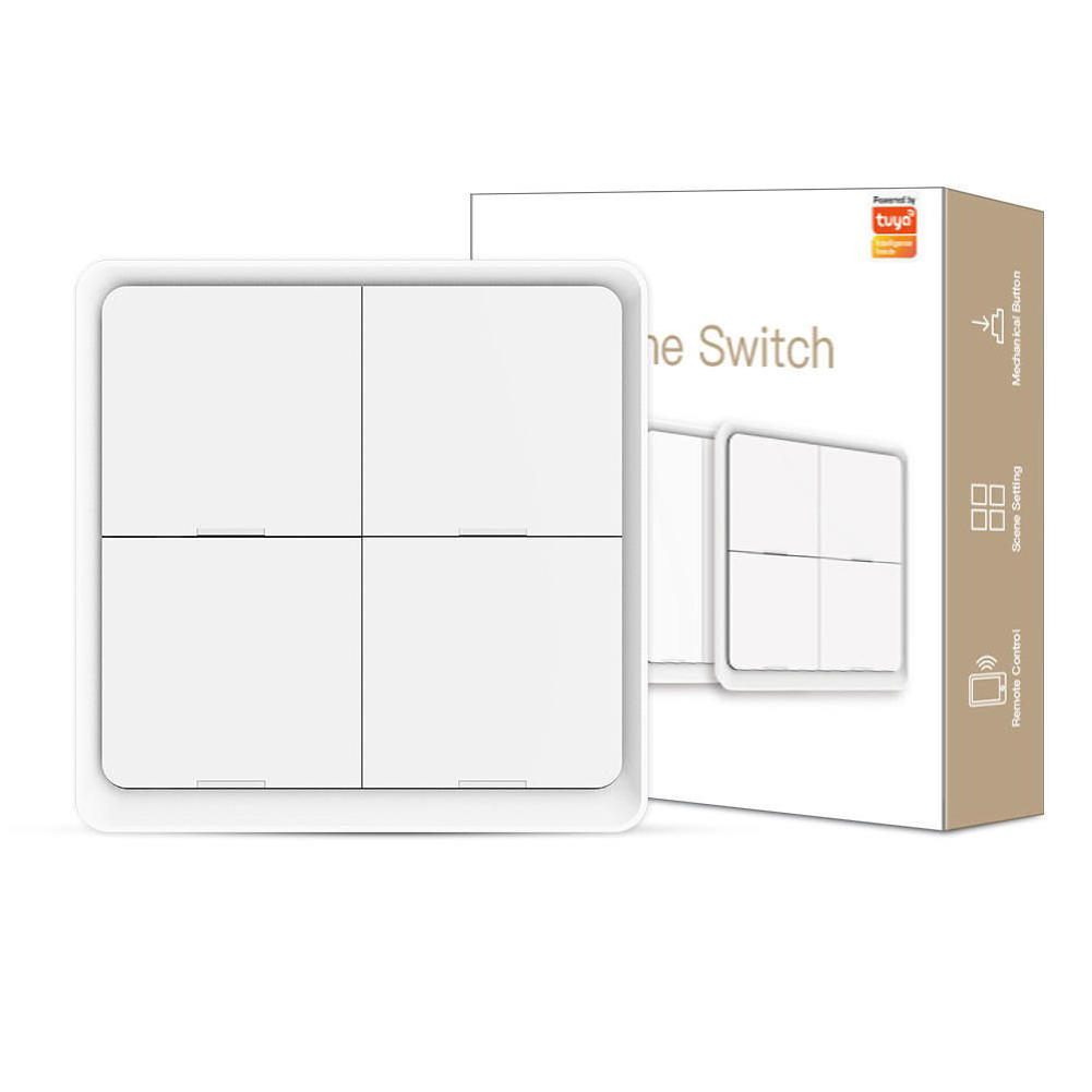 2023 new design Zigbee Tuya wireless Smart scene switch panel remote control sticker