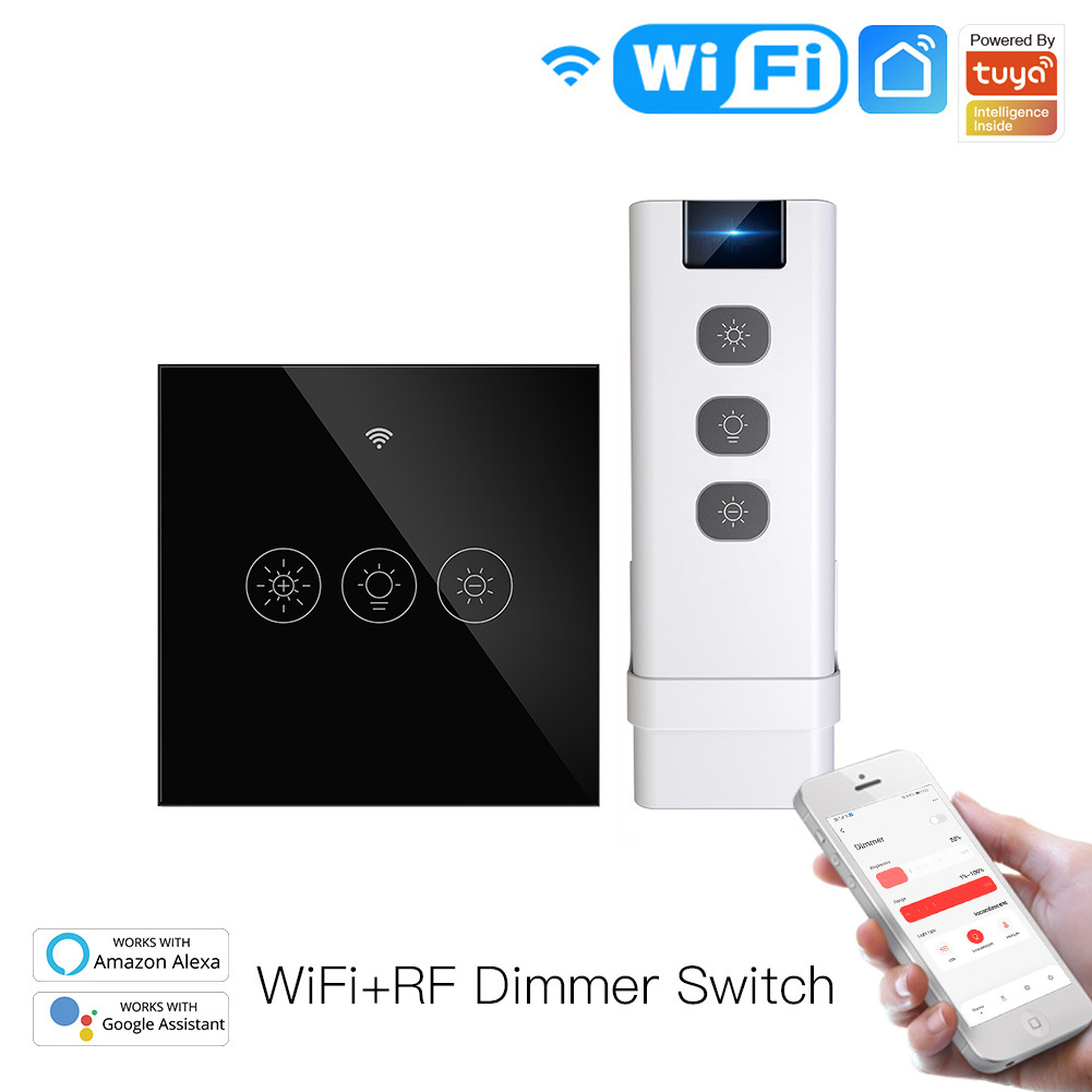 EU Light Dimmer Switch Touch WiFi Smart Switch Schedule Timer Brightness Memory Smart Life/Tuya APP Remote Control Alexa