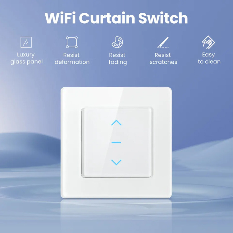 EU UK Smart Life Tuya App Control Panel Smart WiFi Curtain Touch Roller Shutter Switch Screen Switch