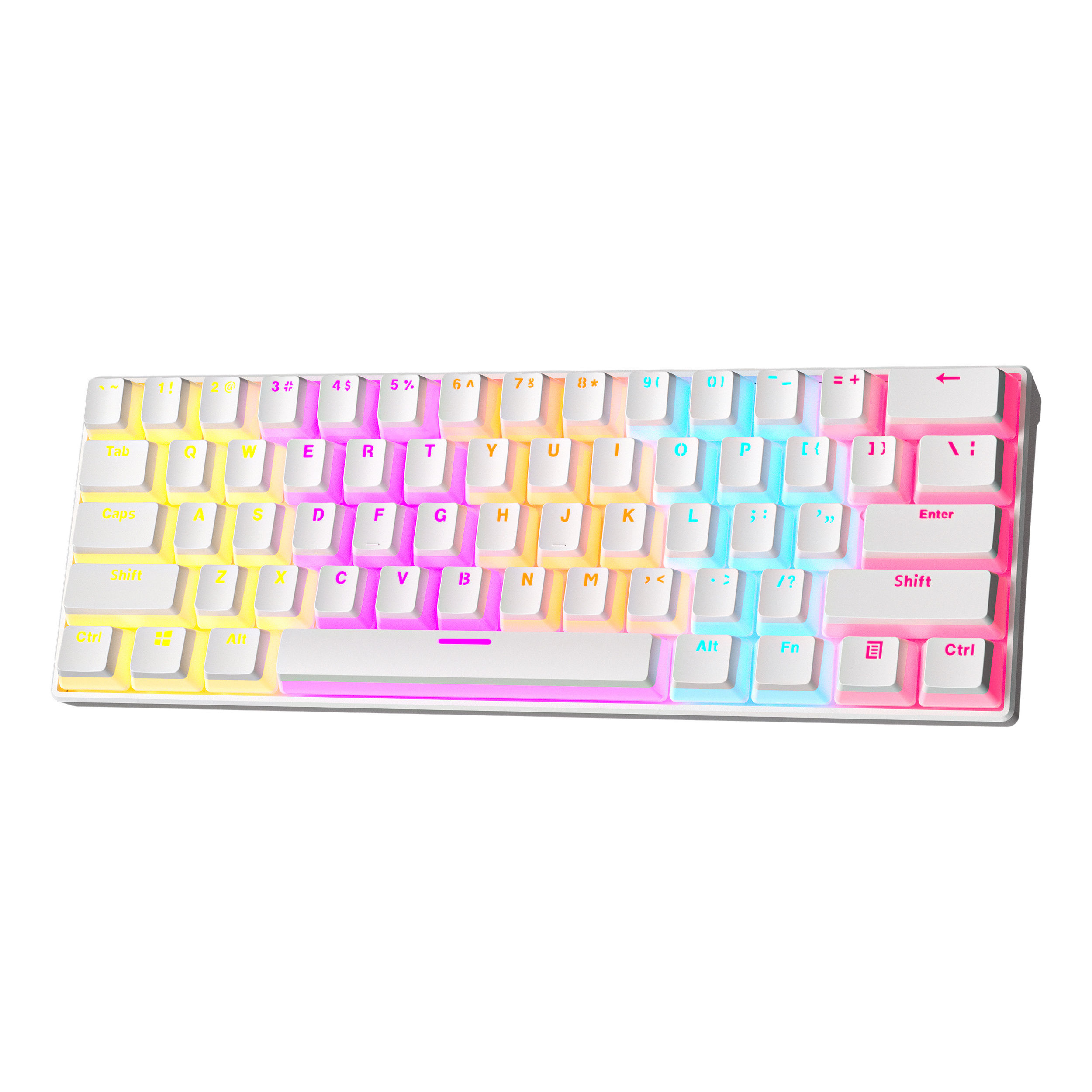 Clear Pudding Keycaps Mini 61 Keys Wired Mechanical Keyboard RGB Light 60% Keyboard