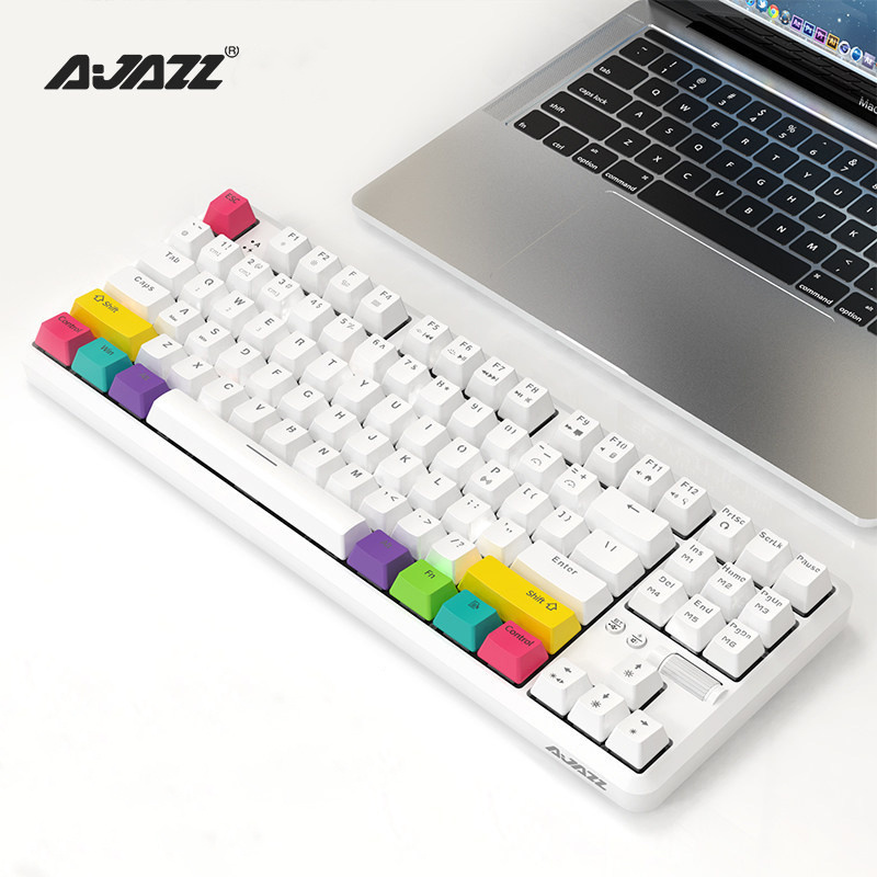 Ajazz K870T Hot Plug Switch 87 Key Dual Mode Wired BT Wireless Gaming RGB Mechanical Keyboard