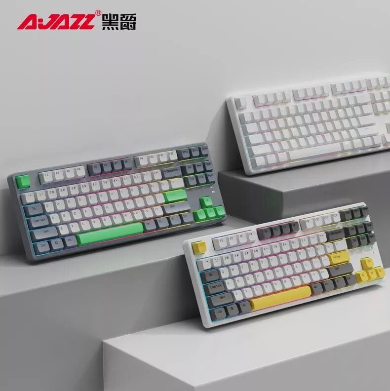 Ajazz AK873 Free Gift Switch and Keycaps Wireless BT Hot Swappable 5 Pin Magnetic Case Mechanical Keyboard