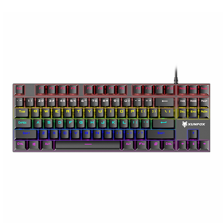 Cheap Professional Spill Proof Design Game Blue Switch Wired 87 Keys Gaming Keyboard Mechanical