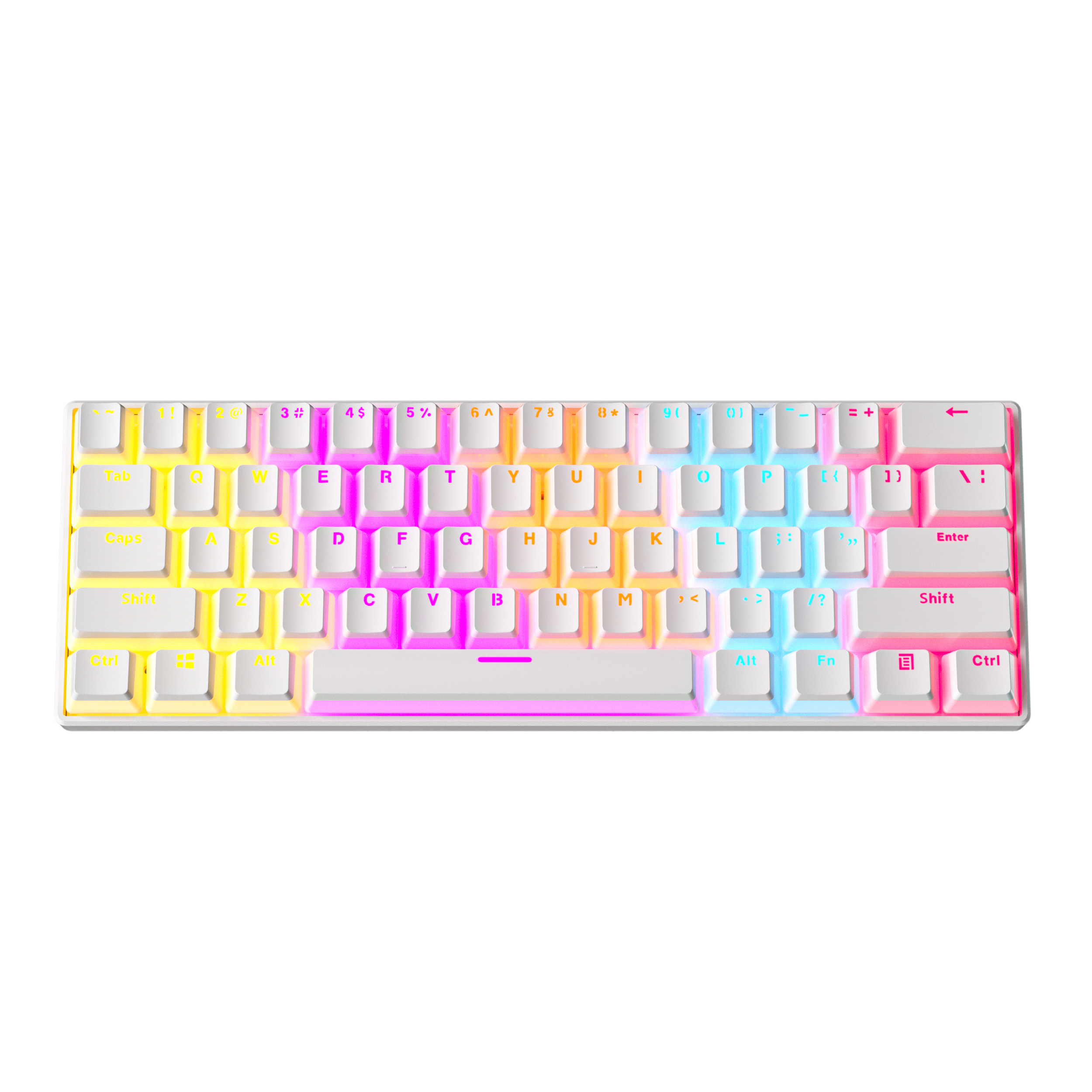 Clear Pudding Keycaps Mini 61 Keys Wired Mechanical Keyboard RGB Light 60% Keyboard