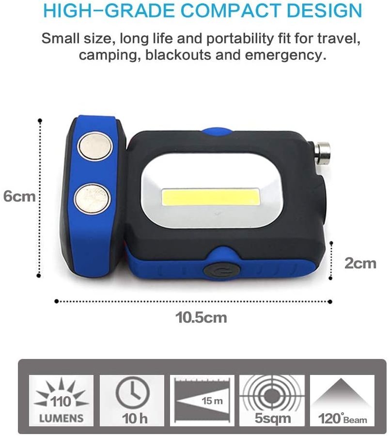 Rubberized Handy Mini Work Lights Rechargeable Magnetic Mechanic Light Portable Led Worklight For Camping Car Repairing