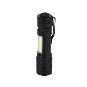 Adjustable Zoom Led Aluminum Chargeable Torch Light Led Cob Powerful Flashlight