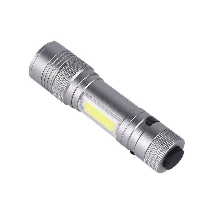 Adjustable Zoom Led Aluminum Chargeable Torch Light Led Cob Powerful Flashlight