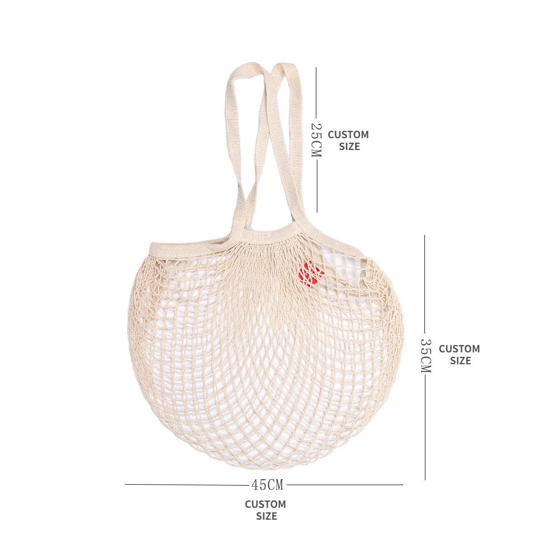 OEM/ODM accept Premium Quality Eco-Friendly Cotton Mesh Tote Bag for Fruit and Vegetable Packing