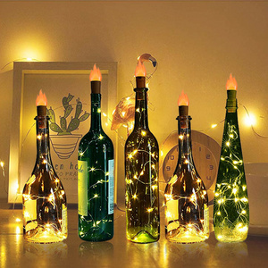 Fairy Wine Bottle Led Flame Cork Light With Butterfly christmas Copper Wire String Light