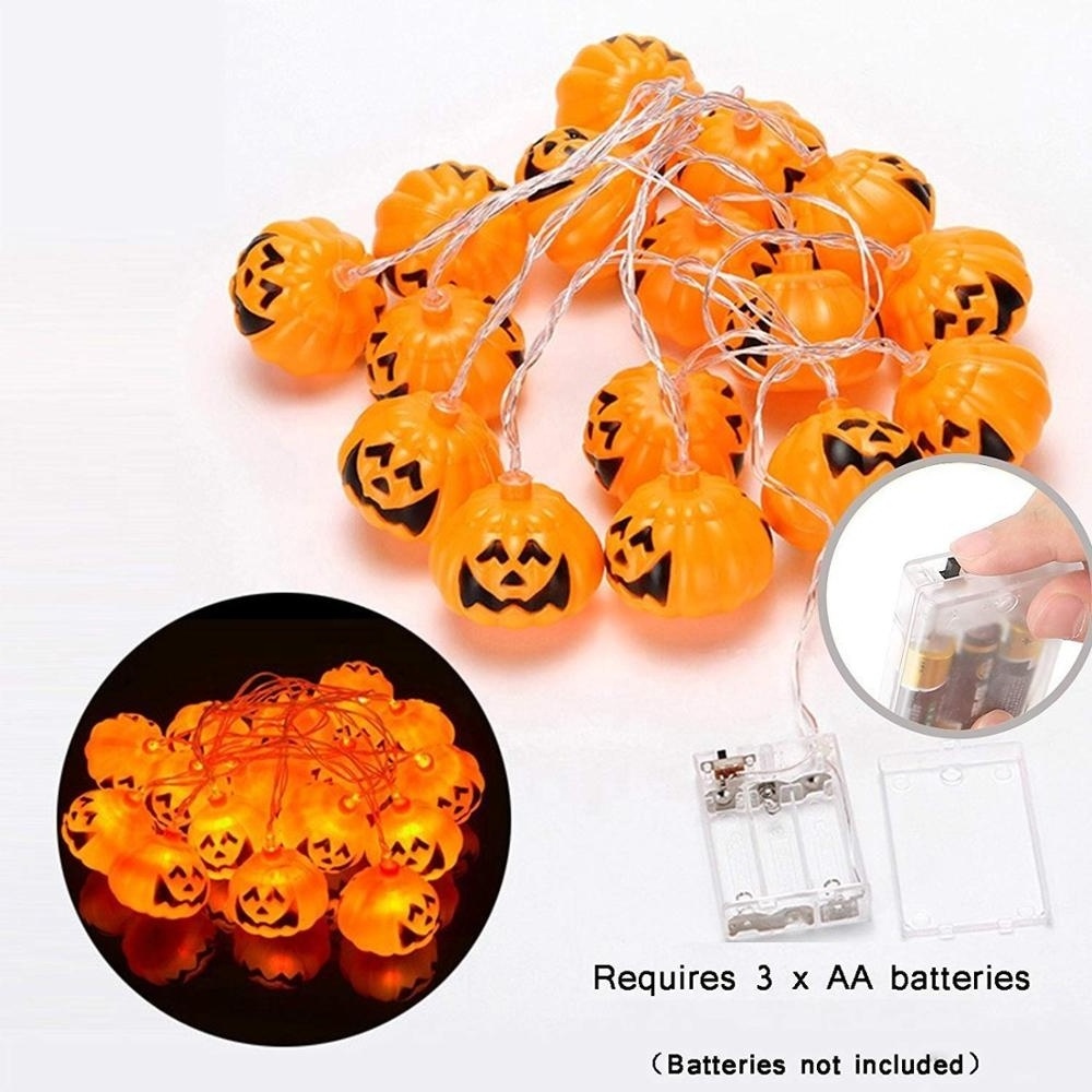 fairy lights 5m 16 LED 3AA  Battery Powered Halloween Pumpkin Funny Lights Lanterns Decoration for Indoor