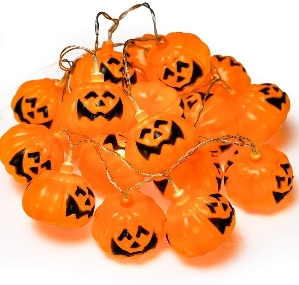 fairy lights 5m 16 LED 3AA  Battery Powered Halloween Pumpkin Funny Lights Lanterns Decoration for Indoor