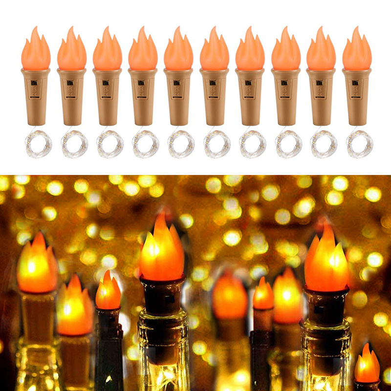 Fairy Wine Bottle Led Flame Cork Light With Butterfly christmas Copper Wire String Light