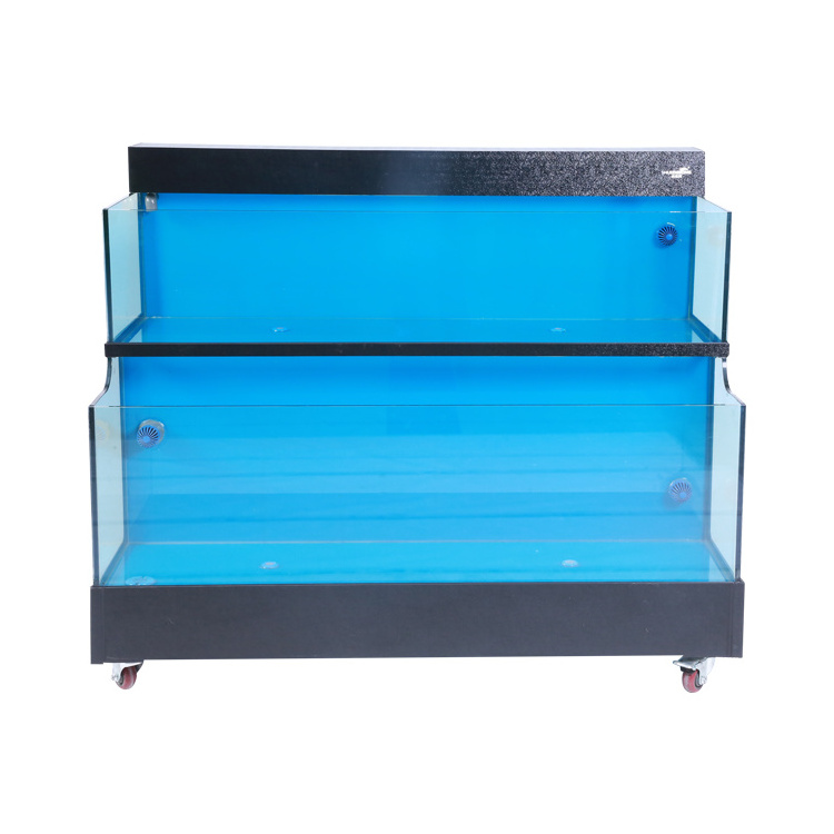 Two layers Seafood Fibreglass Fish Tank Stand Chiller Seawater Seafood Lobster Aquarium Filter Tank Fish Hotel