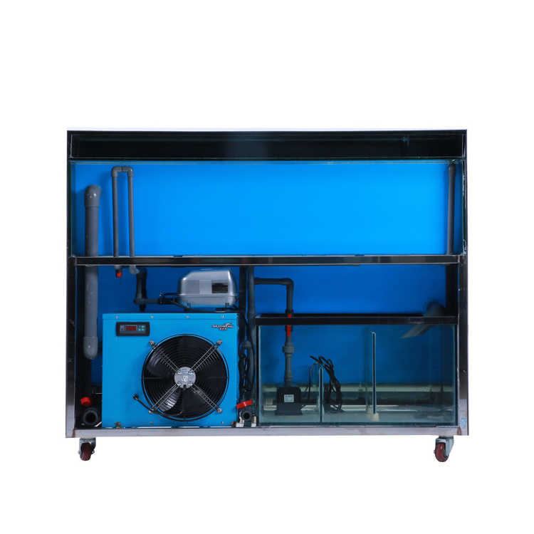 Two layers Seafood Fibreglass Fish Tank Stand Chiller Seawater Seafood Lobster Aquarium Filter Tank Fish Hotel