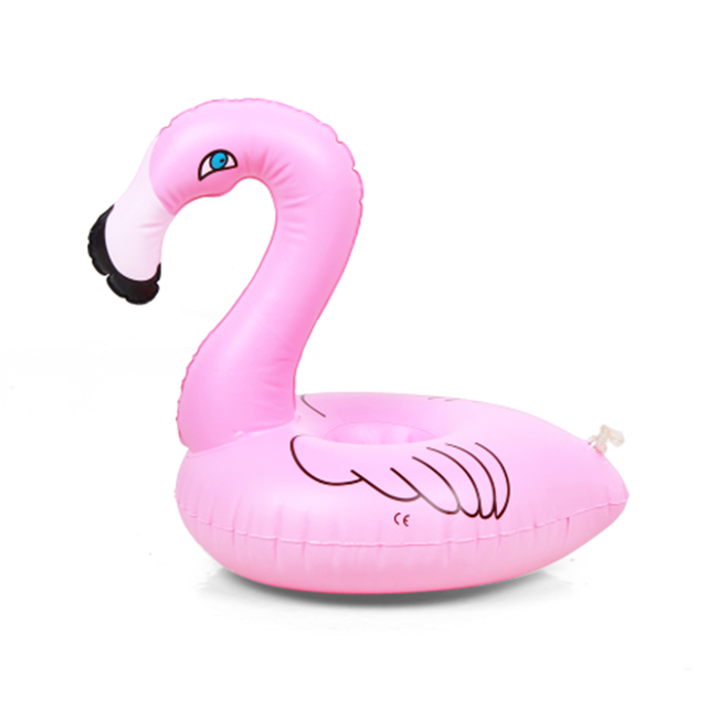 Hot sell floating flamingo inflatable cup holder pool party small cup holder