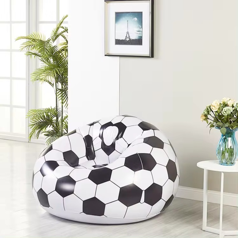 BSCI Wholesale Portable Pvc Round Single Sofa Chair Inflatable Soccer Sofa For Adult and Kids