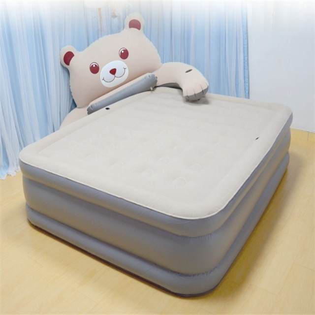 Inflatable Indoor Bear Air mattress with Built-in Pump Inflatable Air Bed