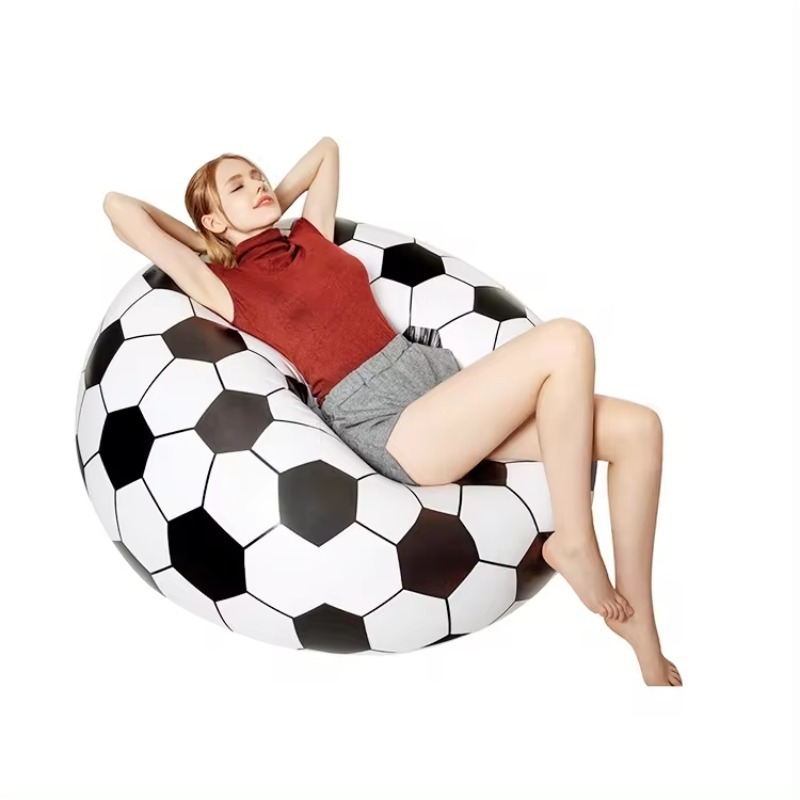 BSCI Wholesale Portable Pvc Round Single Sofa Chair Inflatable Soccer Sofa For Adult and Kids